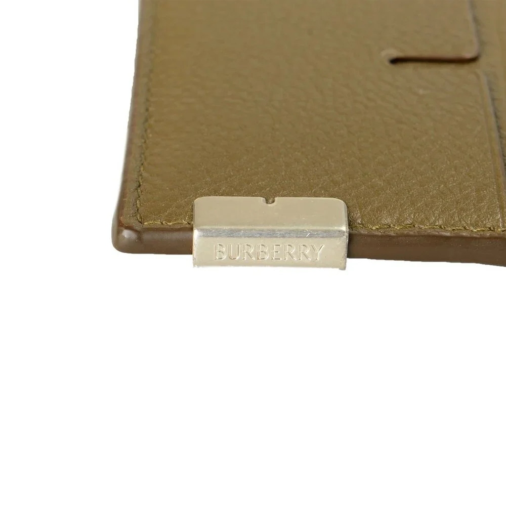 Burberry Unisex "Tall Sandon" Military Green Textured Leather Credit Card Case - Picture 3 of 3